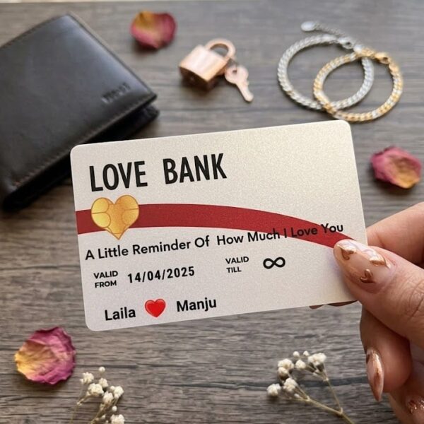 Personalised Love Bank Wallet Card ( White Color )