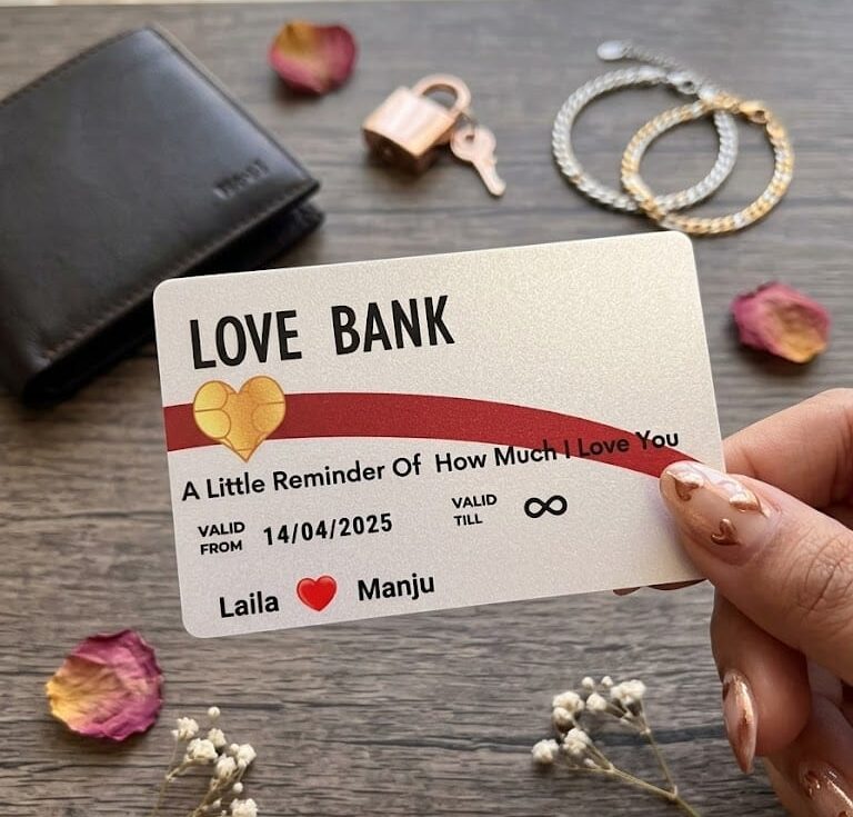 Personalised Love Bank Wallet Card ( White Color )
